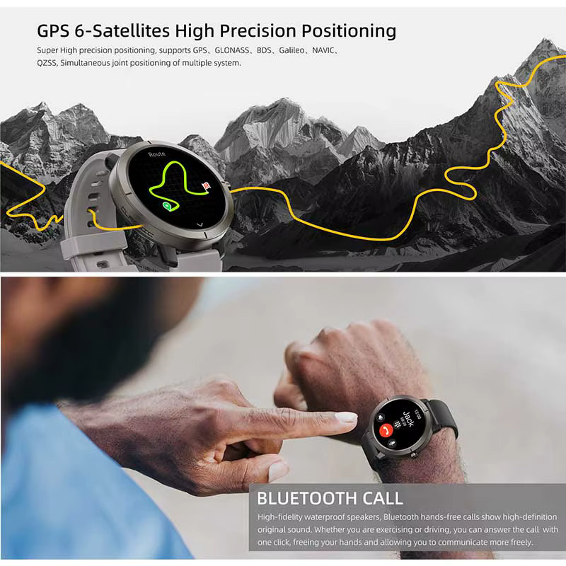 yaocx GPS Smartwatch mit AMOLED Display, Bluetooth Anruffunktion, 5ATM Wasserdicht, 170 Sportmodi und 360mAh Akku in Pink - Bild 4