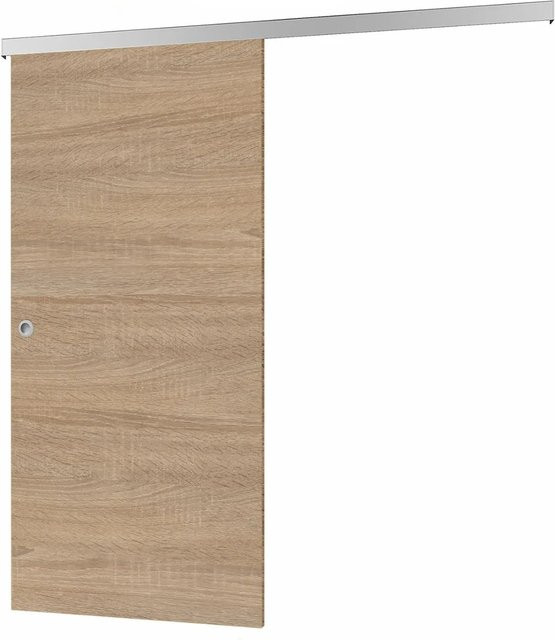 Inova Holzschiebetür Wildeiche in Braun als Komplettset mit Griffmuschel und 2-seitigem Softclose, B/H: 75,5 x 203,5 cm - Bild 1