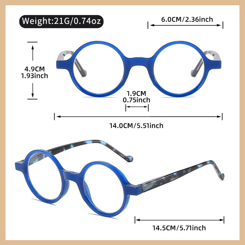 Oyalie Lesebrille, Rund, Vollrand, Kunststoff, Blau - Bild 2