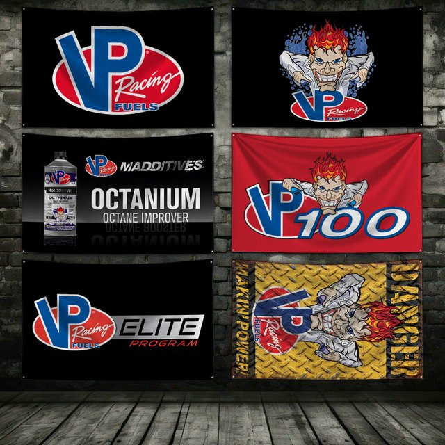 VP Racing Fuels Banner aus Polyester mit Digitaldruck für Garage und Außenbereich, Mehrfarbig, B/H: 91,44 x 152,4 cm - Bild 1