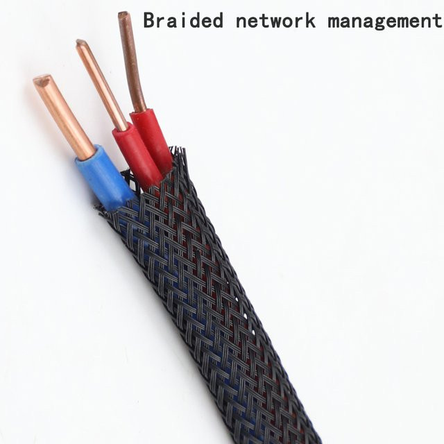 Schwarzes, flammhemmendes Nylon-Drahtgeflecht für Haustier- und Computerkabel, 10m Länge - Bild 1
