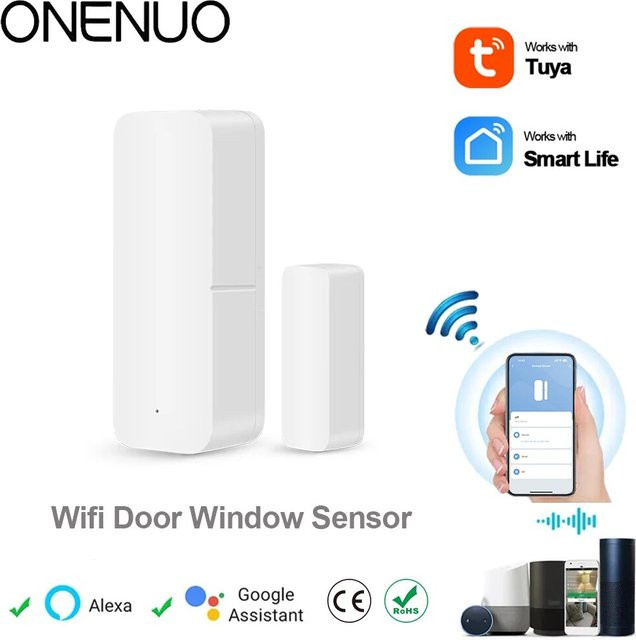Onenuo Smart WiFi Türsensor in Weiß zur Steuerung über die Smart Life App, kompatibel mit Alexa und Google Home - Bild 1
