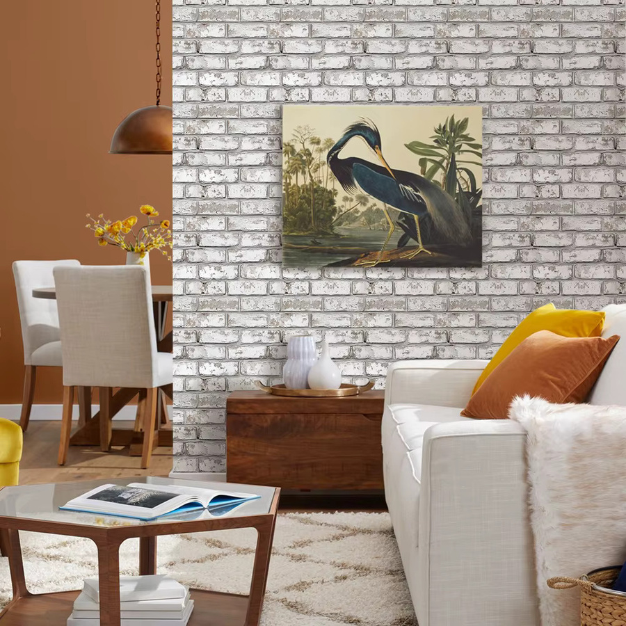 3D-Fliesenaufkleber in Weiß und Braun mit Weißmörtel-Ziegeltextur, matt, B/B: 30 x 30 cm, wasser- und schimmelresistent für deine Küchenwand oder dein Wohnzimmer - Bild 2