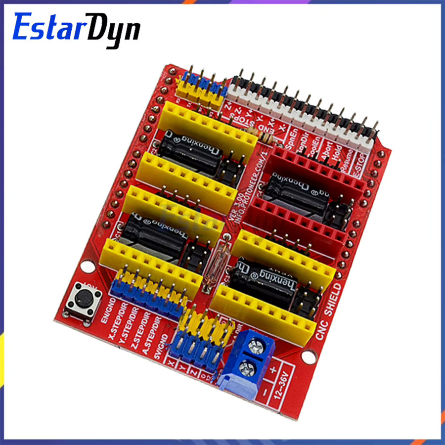 Estardyn CNC Shield Erweiterungsplatine V3/V4 in Rot für A4988 Treibermodul-Kit für 3D-Drucker und Graviermaschinen - Bild 3