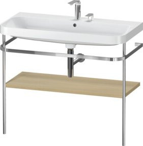 Duravit Möbelwaschtisch-Kombi Happy D.2 Plus in Weiß mit Konsole und Keramikwaschbecken, B/T: 97,5 x 49 cm - Bild 1