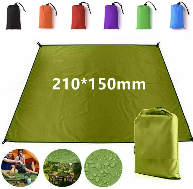 GIYO Wasserdichte Markise als ultraleichter Sonnenschutz für Garten, Camping und Strand, Farbe: Schwarz, Breite: 210 cm, Länge: 200 cm - Bild 1