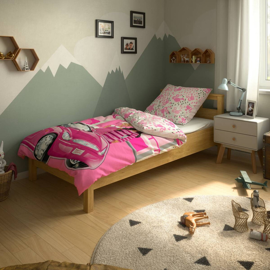 Barbie Microfaser Bettwäsche Set für Kinder in Rosa mit Deckenbezug und Kissenbezug, B/H: 135 x 200 cm und 80 x 80 cm - Bild 3