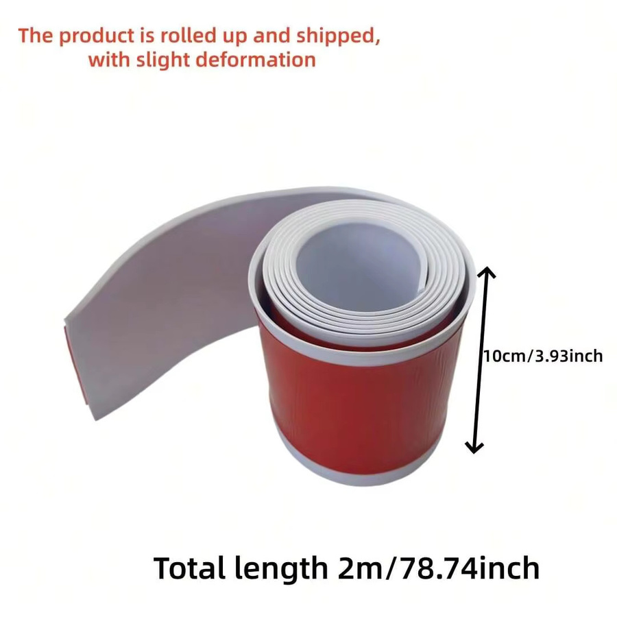 Flexible PVC Fußleiste selbstklebend, wasserdichte Kunststoff-Bodensockelleiste, Höhe: 10 cm, Länge: 2 m - Bild 1