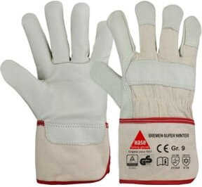 Hase Winterhandschuhe Bremen-Super-Winter aus Rindnarbenleder in Beige, Größe XL - Bild 1