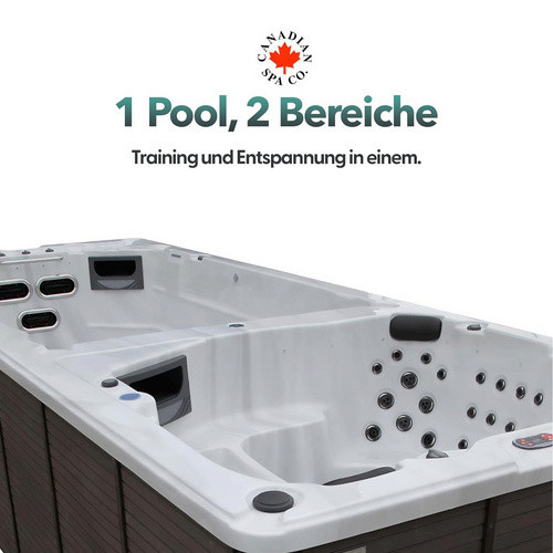 Canadian Spa Whirlpool Swim Spa St. Lawrence Dual Zone, braun, B/T/H: 594 x 228 x 137 cm - Bild 2