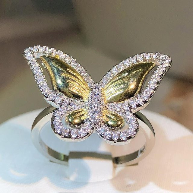 YIRAN Ring, Kupfer, Gold, Zirkonia, Damen - Bild 1