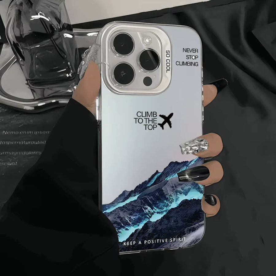 Mountain Peak Flugzeug Handyhülle für iPhone 11 bis 17 Pro Max, matt und stoßfest, Multicolor - Bild 5