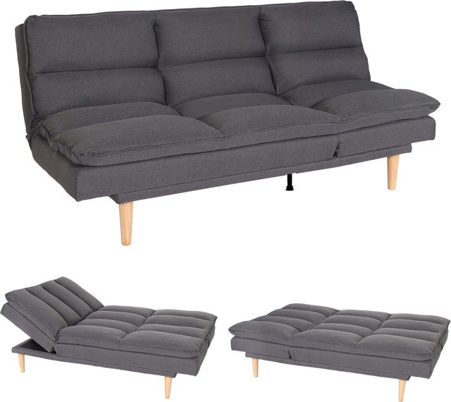 Schlafsofa MCW M79 Click-Clack Gästebett in Dunkelgrau mit Stoffbezug und Liegefläche 180 x 110 cm - Bild 1