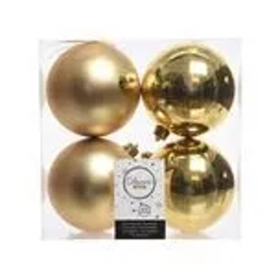 Kaemingk Weihnachtsbaumkugeln Gold Glanz, 4 Stück, Bruchfest, Durchmesser: 10 cm - Bild 2
