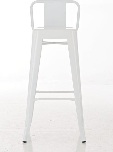 TPFLiving 2er Set Barhocker Massimo aus Metall in Weiß im Retro-Design - Bild 1