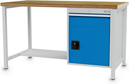 Bedrunka + Hirth Kastenwerkbank aus Stahlblech in Grau, B/H/T: 150 x 85,9 x 75 cm - Bild 1