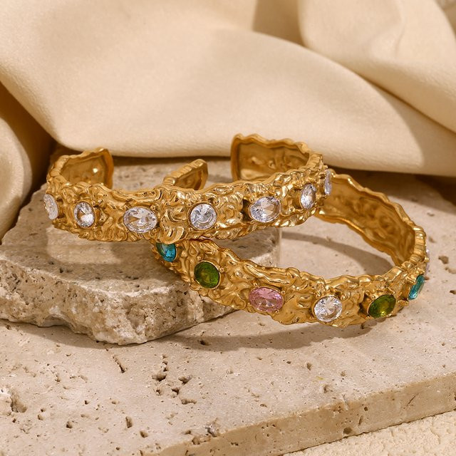 E.B.belle Armband, Zirkon, 18 Karat vergoldet, Edelstahl, Damen - Bild 1