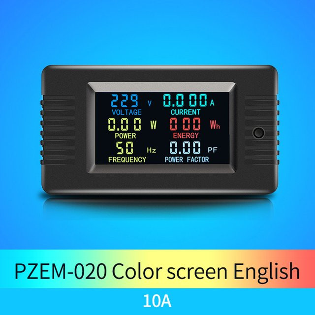 Gaqqee PZEM-020 Digitales AC Wattmeter mit LCD Display als Voltmeter und Amperemeter in Blau und Schwarz - Bild 1