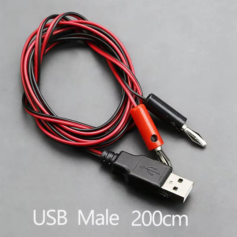 JCD DIY-Testkabel USB-A auf 4 mm Bananenstecker, Rot - Bild 3