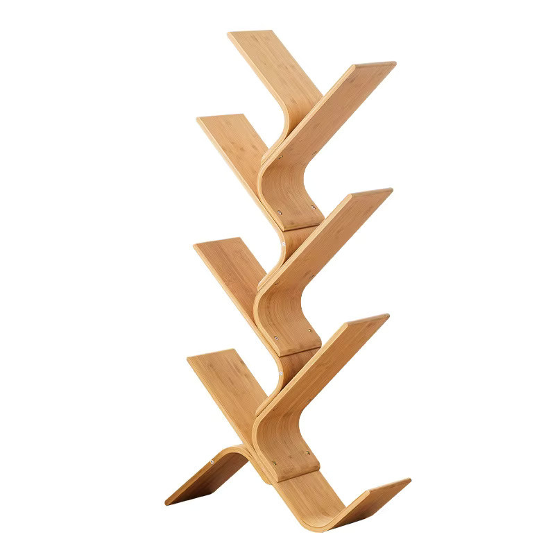 Speedrack Massives Bambus-Bücherregal in Baumform, fünfstufiges Aufbewahrungsregal für Wohnzimmer, Büro und Kinderzimmer - Bild 2