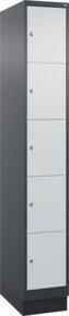 C+P Schließfachschrank Classic PLUS mit Sockel und 1 Abteil, Farbe Anthrazit/Lichtgrau, H x B x T: 195 x 30 x 50 cm - Bild 1