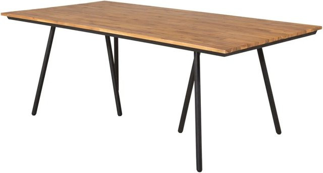 ebuy24 Chan Esstisch aus Teakholz in Schwarz und Braun, geölt, rechteckig - Bild 1