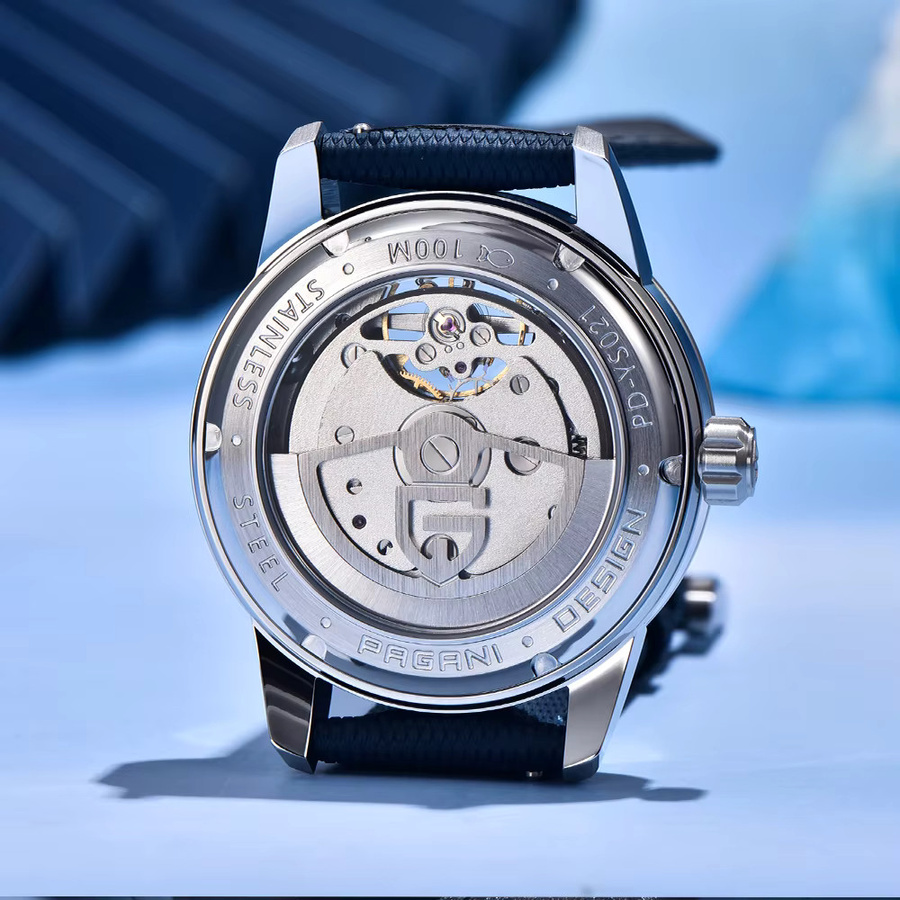 Pagani Design Armbanduhr, Automatik, Edelstahl, 41 mm, Herren, Blau - Bild 5