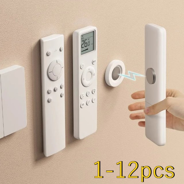 6er Set Magnetische Fernbedienungshalter in Weiß zur Wandmontage ohne Bohren aus Kunststoff - Bild 1