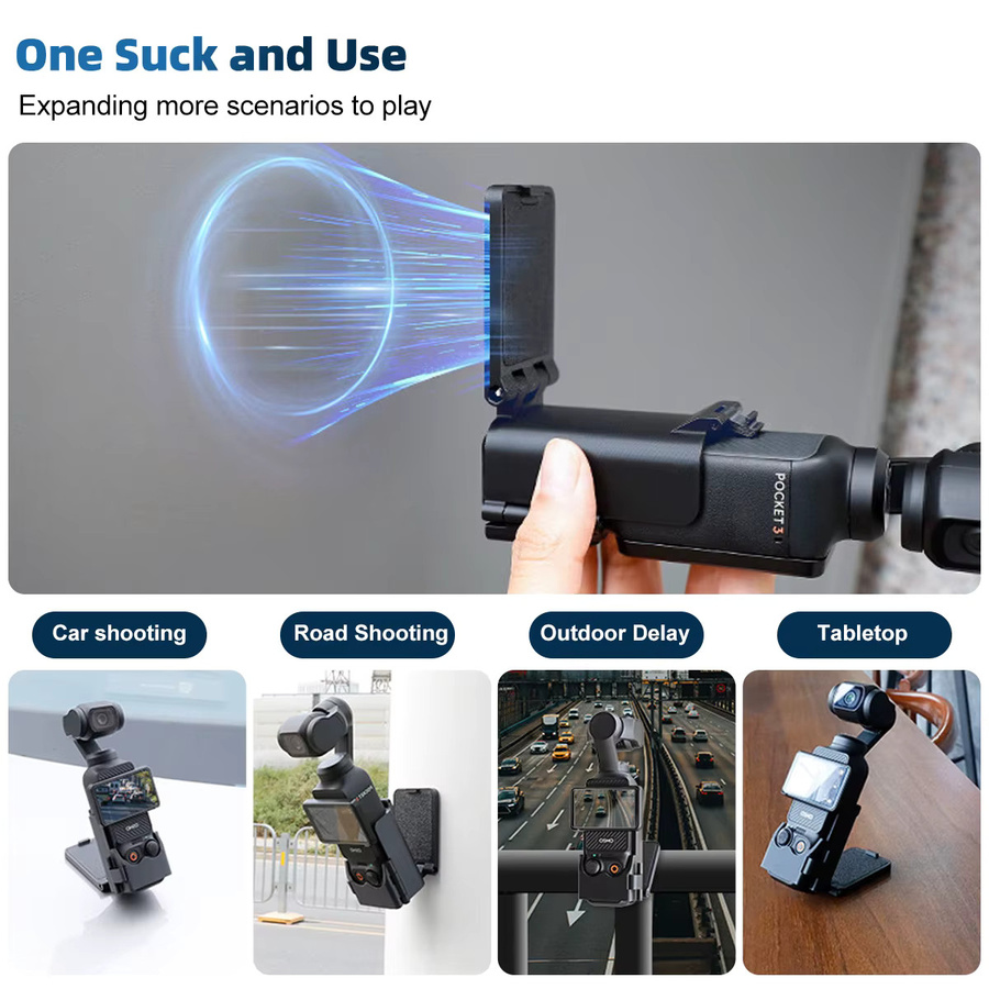 DJI Magnet-Lenkhalter mit Saugnapf und Verlängerungskäfig-Adapter für Osmo Pocket 3 in Schwarz - Bild 3