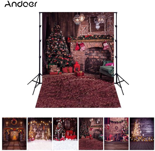 Andoer Weihnachts-Fotohintergrund als Studio-Requisite, schwarz, Breite: 2 m, Höhe: 1,5 m - Bild 1
