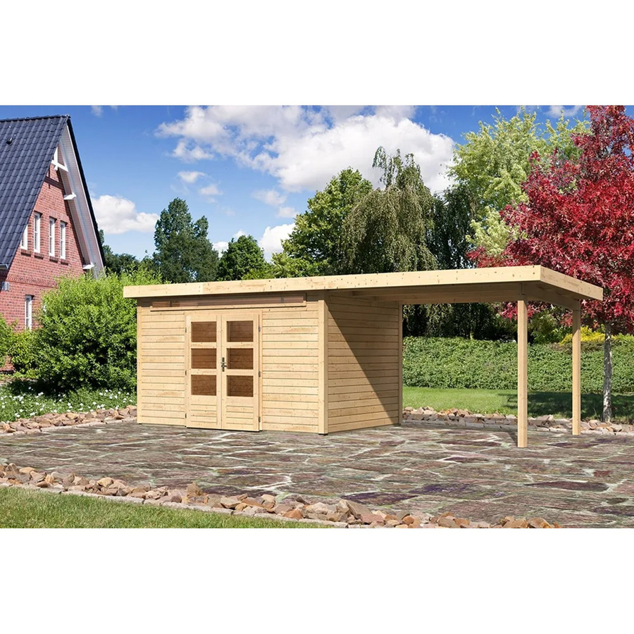 Karibu Holz-Gartenhaus Kumla 7 in Natur mit Pultdach, B/T: 360 x 240 cm - Bild 2