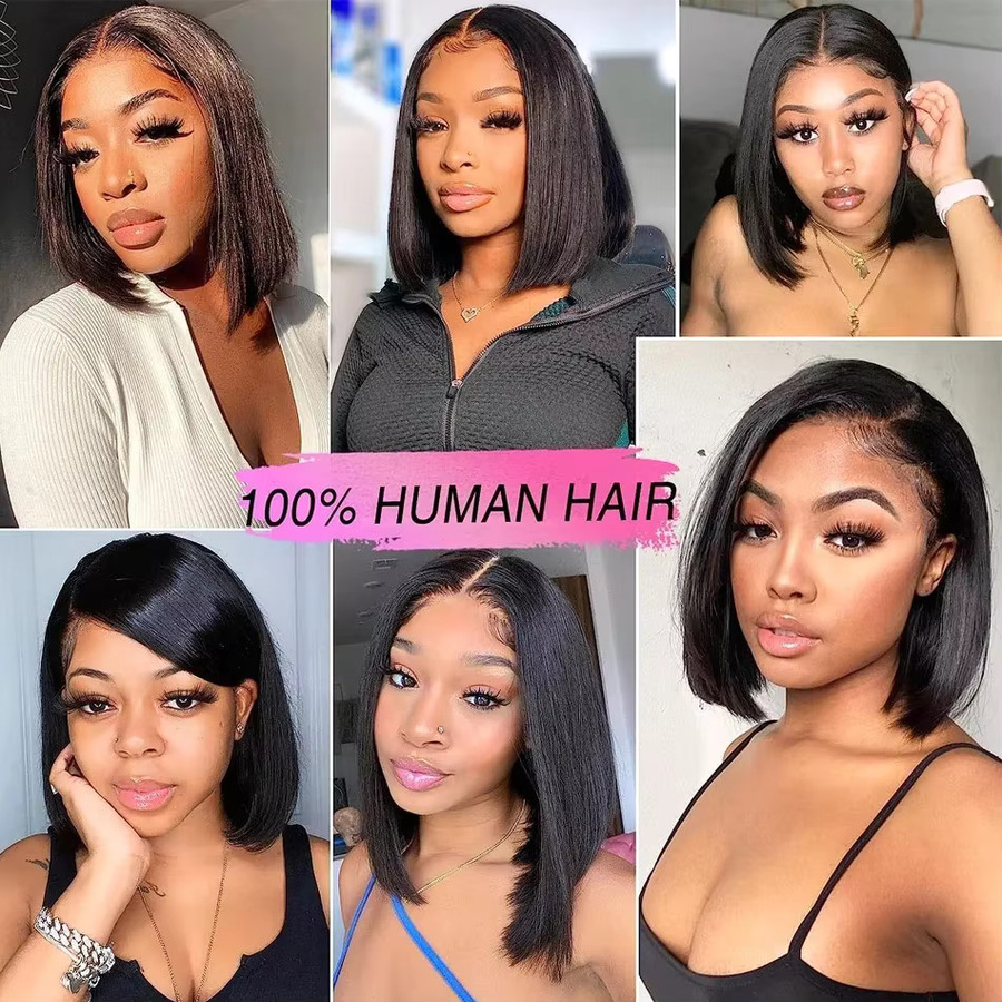 JAYCEE HAIR Bouclé Human Hair Tissage, 12a malaysische kurze Bob Bündel - Bild 6