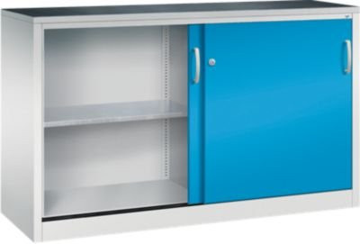 C + P Schiebetüren-Werkzeugschrank Acurado aus Stahl in Lichtgrau/Lichtblau, B: 160 cm, T: 50 cm, H: 100 cm - Bild 1