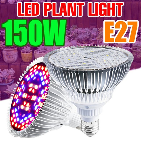 CanLing 150W LED Pflanzenlampe E27 Vollspektrum-Wachstumslampe für Gemüse und Topfpflanzen im Innenbereich