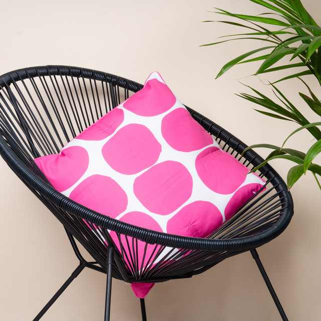 Blume2000 Kissen in ovalem Design, Pink und Weiß, B/T/H: 42 x 42 x 1 cm - Bild 1