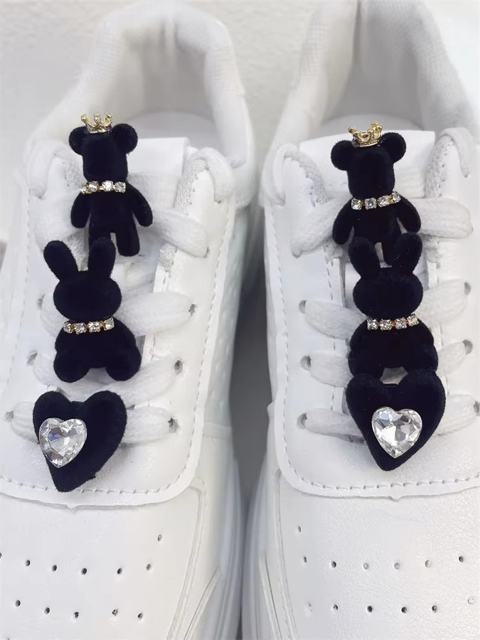 LIN KING Schuh Spitze Charms, Bär Kaninchen, Strass, Damen - Bild 2