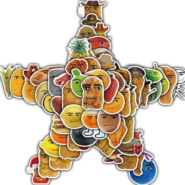 58 Stück PickJoy Roblox Meme Aufkleber Set mit Lächeln Huhn Nugget Motiven in Multicolor für Laptop, Telefon und Motorrad - Bild 1