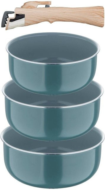 Bergner Click & Cook Topfset aus Aluminium in Silber, 4-teilig mit Antihaftbeschichtung - Bild 1