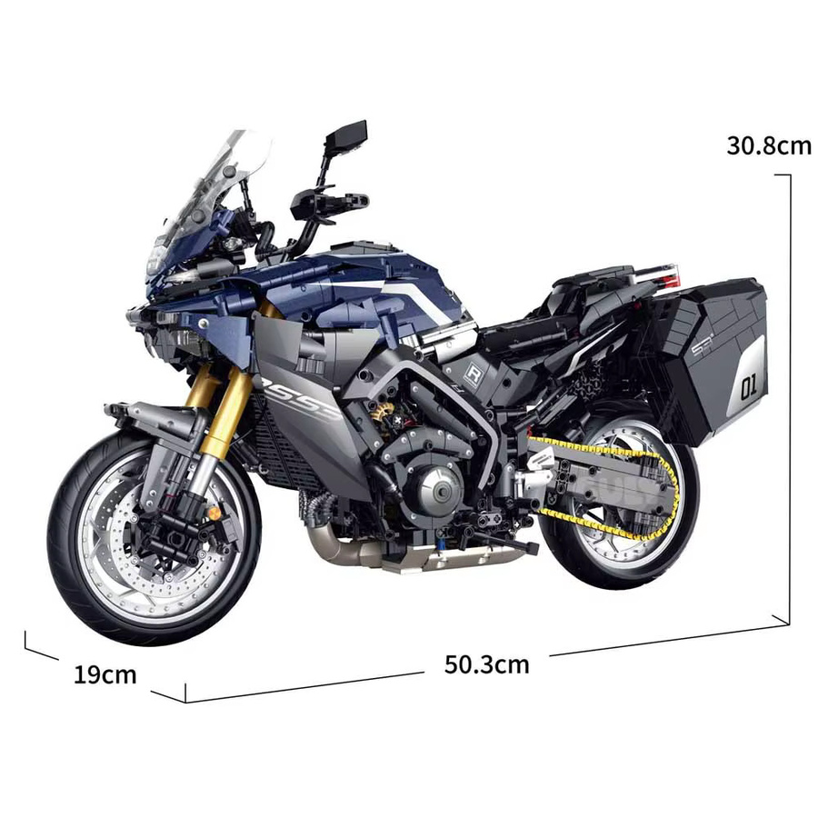 YMH Tracer GT Touring Motorrad, Baustein-Modell, 1:5 Maßstab, 2461 Teile, ab 14 Jahren - Bild 2