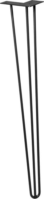 Wagner Möbelbein Hairpin aus Stahl in Schwarz-Matt, Höhe: 71 cm - Bild 1