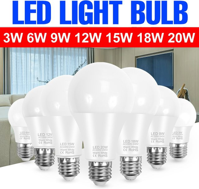 Energiesparende 20W LED Glühbirne E27 für Deckenleuchten und Kronleuchter in Weiß - Bild 1