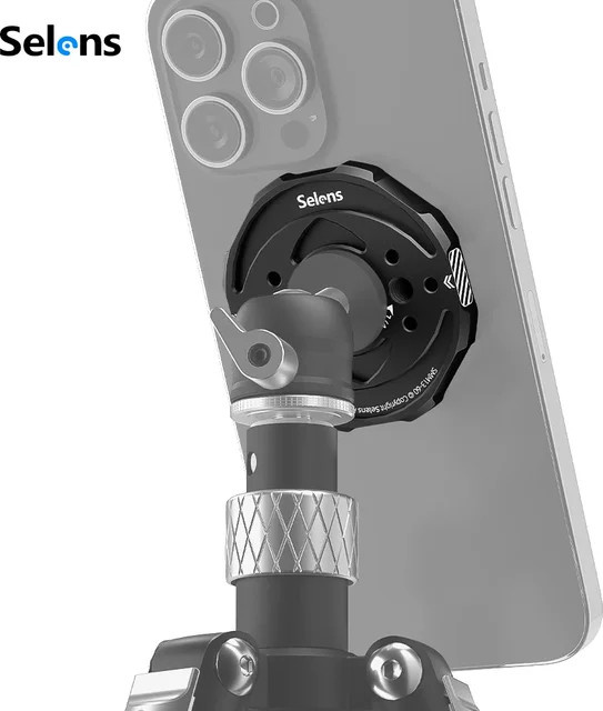 Selens Magnetischer Saugständer in Schwarz, Tragbarer Handyständer und Autotelefonhalter mit 1/4 Zoll Löchern für iPhone 15 und Huawei Mate 60 - Bild 1