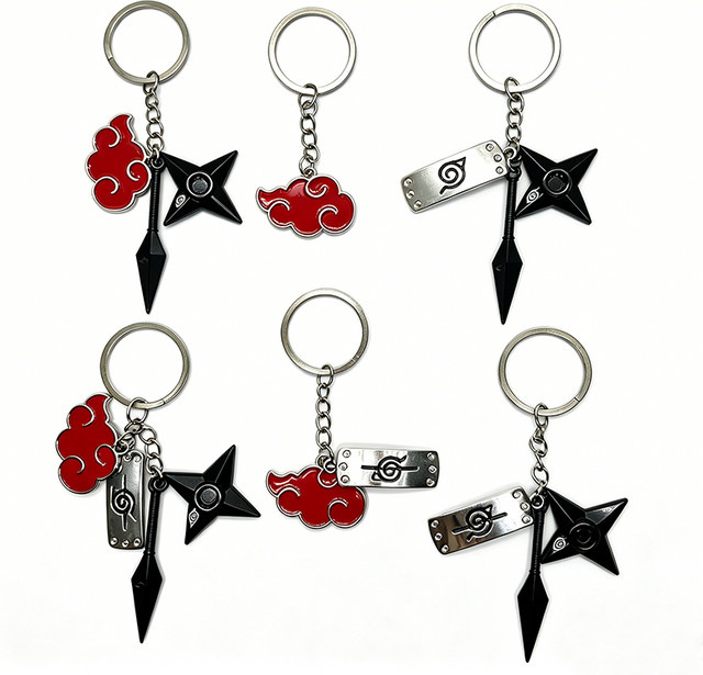 Schlüsselanhänger Metall, Kunai Shuriken, Anime Ninja, Unisex - Bild 1