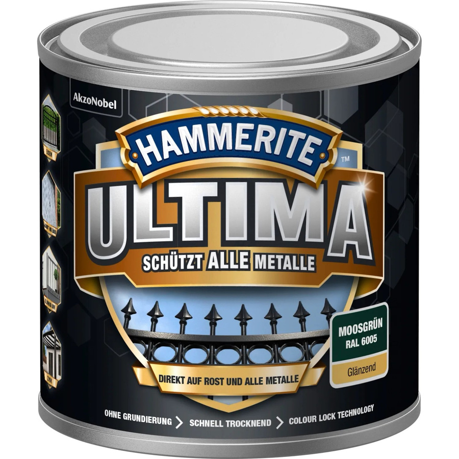 Hammerite Ultima Premium Metall-Schutzlack glänzend Moosgrün 250 ml - Bild 2