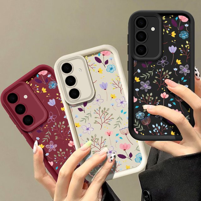 Samsung Handyhülle mit Blumenmuster in Pink und Multicolour für Galaxy S25 S24 S23 Ultra Plus und weitere Modelle, TPU Cover - Bild 1