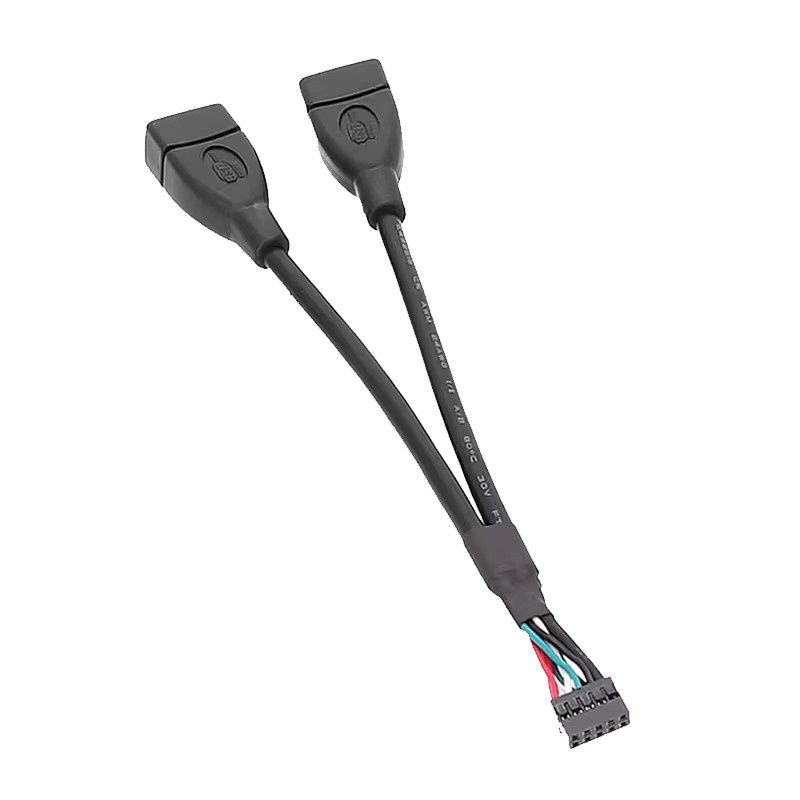 Dupont Mini Dupont 2,0mm Adapterkabel von Motherboard Buchse Header zu Dual USB Buchse in Schwarz - Bild 2