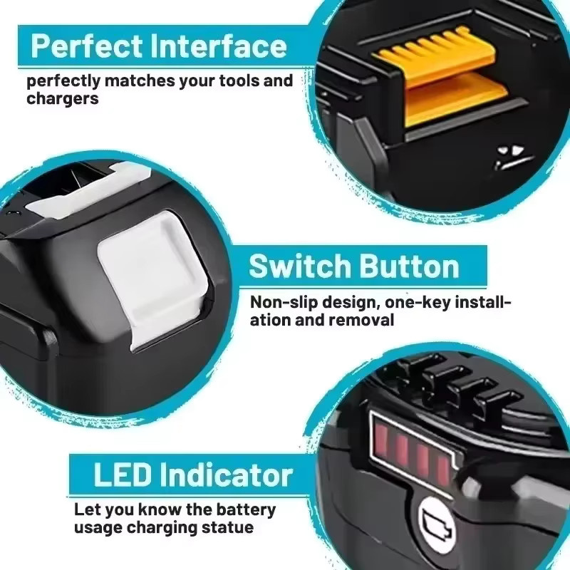 Makita Ersatz Lithium-Ionen-Batterie 18V 5.0Ah Schwarz für Elektrowerkzeuge - Bild 2