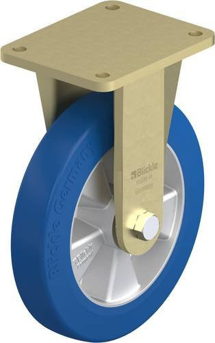 Blickle Bockrolle BS-ALBS 250K in Blau und Silber aus Aluminium mit einem Rad-Durchmesser von 250 mm und einer Tragfähigkeit von max. 850 kg - Bild 1