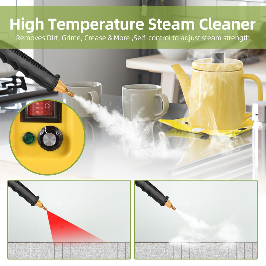 aimo Handdampfreiniger Tankless Design mit 2500 W Hochtemperatur-Reinigung in Gelb - Bild 2