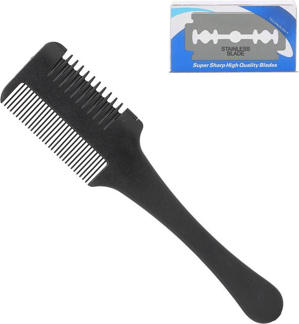 Koogeelife Haarausdünnungskamm mit abnehmbaren Doppelklingen, Schwarz - Bild 1
